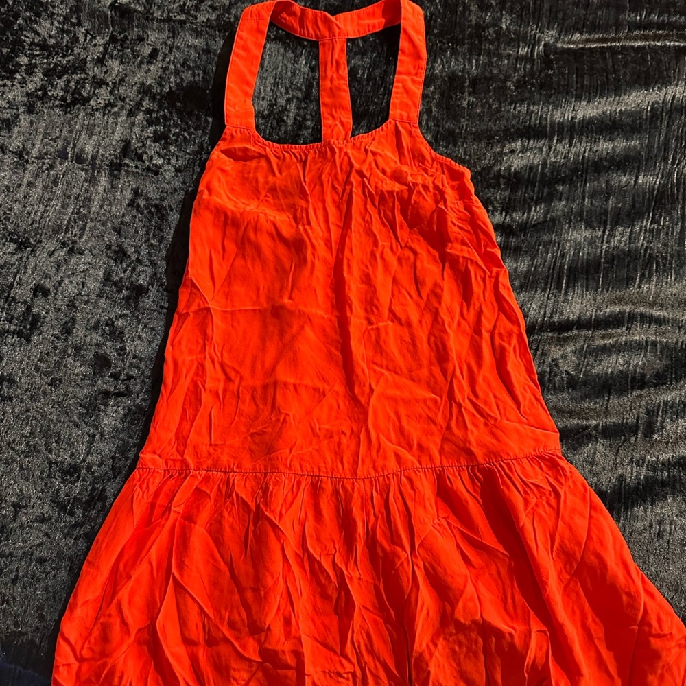 Yellow is Gold silk dress - orange-red x-small